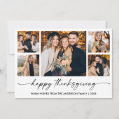 Cartes Pour Fêtes Annuelles Calligraphie Encre Script Thanksgiving 5 Photo (Devant)