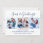 Cartes Pour Fêtes Annuelles Calligraphie Enk Script 3 Photo Seas et salutation (Devant)