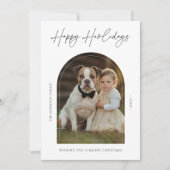 Cartes Pour Fêtes Annuelles Calligraphie Happy Howliday Christmas Chien Photo (Devant)