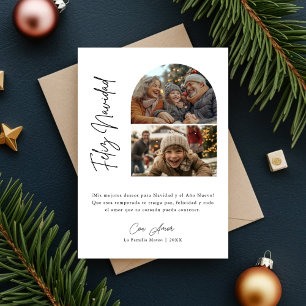 Cartes Pour Fêtes Annuelles Calligraphie Hispanique Photo Feliz Navidad Christ