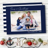 Cartes Pour Fêtes Annuelles Calligraphie Ink Blue Seas et voeux Photo