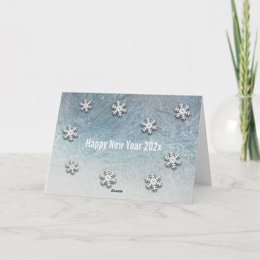 Cartes Pour Fêtes Annuelles Calligraphie Joy snowfakes logo de l'entreprise Ho (Dos)