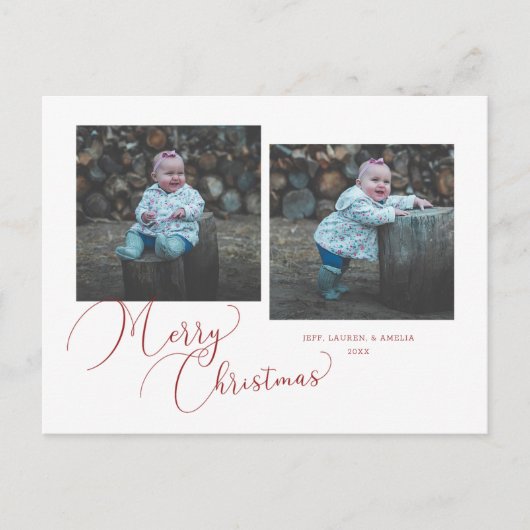 Cartes Pour Fêtes Annuelles Calligraphie Joyeux Noël 2 photos (Devant)