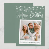 Cartes Pour Fêtes Annuelles Calligraphie Lights Instantané Caméra Photo Sage G (Devant / Derrière)