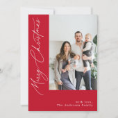 Cartes Pour Fêtes Annuelles Calligraphie manuscrite photo de Noël rouge (Devant)