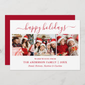 Cartes Pour Fêtes Annuelles Calligraphie moderne 3 Photo Rouge (Devant / Derrière)