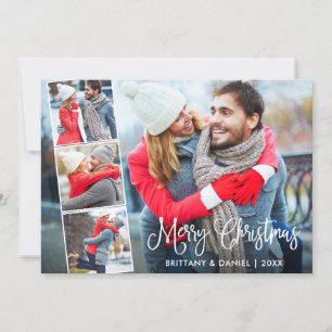 Cartes Pour Fêtes Annuelles Calligraphie moderne amusante 4 Photo Couple Colla