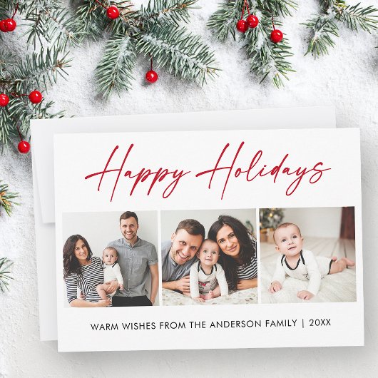 Cartes Pour Fêtes Annuelles Calligraphie moderne Encre rouge Script 3 Photo