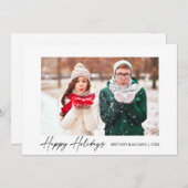 Cartes Pour Fêtes Annuelles Calligraphie moderne Encre Script Couple Photo (Devant / Derrière)