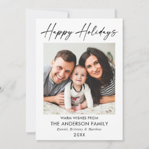 Cartes Pour Fêtes Annuelles Calligraphie moderne Encre Script Joyeux Vacances