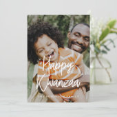 Cartes Pour Fêtes Annuelles Calligraphie moderne Happy Kwanzaa photo (Debout devant)