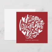 Cartes Pour Fêtes Annuelles Calligraphie moderne Heureuse Sainte-Valentin roug (Devant / Derrière)