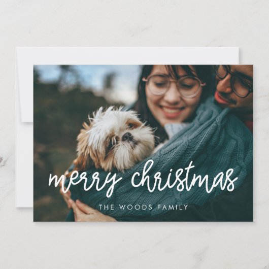 Cartes Pour Fêtes Annuelles Calligraphie moderne Joyeux Noël Photo (Devant)