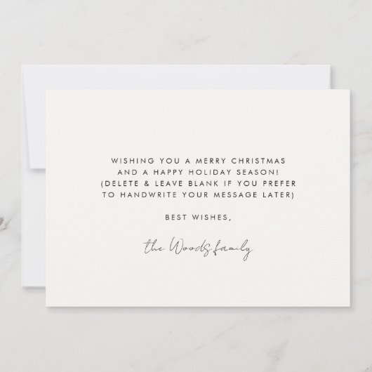 Cartes Pour Fêtes Annuelles Calligraphie moderne Joyeux Noël Photo (Dos)