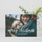 Cartes Pour Fêtes Annuelles Calligraphie moderne Joyeux Noël Photo (Debout devant)