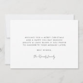 Cartes Pour Fêtes Annuelles Calligraphie moderne Joyeux Noël Photo (Dos)