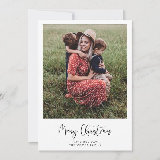 Cartes Pour Fêtes Annuelles Calligraphie moderne Joyeux Noël Photo (Devant)