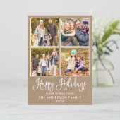 Cartes Pour Fêtes Annuelles Calligraphie moderne Kraft 4 Photos (Debout devant)