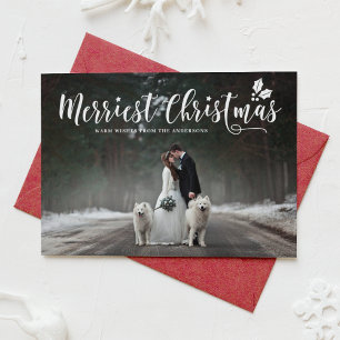 Cartes Pour Fêtes Annuelles Calligraphie moderne Merriest Mariage de Noël