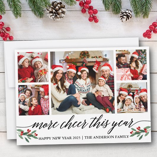 Cartes Pour Fêtes Annuelles Calligraphie moderne plus de joie cette année 5 ph