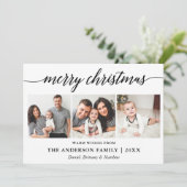 Cartes Pour Fêtes Annuelles Calligraphie moderne Script Joyeux Noël 3 Photo (Debout devant)