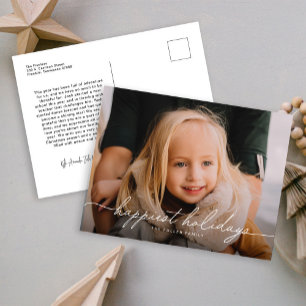 Cartes Pour Fêtes Annuelles Calligraphie moderne Script photo Happy