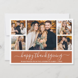 Cartes Pour Fêtes Annuelles Calligraphie moderne Thanksgiving 5 Photo Terracot