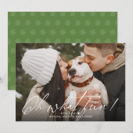 Cartes Pour Fêtes Annuelles Calligraphie Oh Quelle Joie Photo (Devant / Derrière)