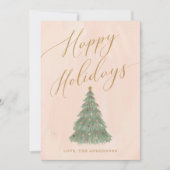 Cartes Pour Fêtes Annuelles Calligraphie Or de l'Arbre de Noël moderne (Devant)