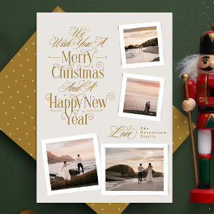 Cartes Pour Fêtes Annuelles calligraphie photo collage nouvelle année joyeux n