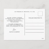 Cartes Pour Fêtes Annuelles Calligraphie photo mariage Enregistrer la date car (Dos)