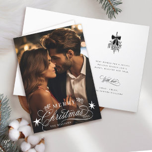 Cartes Pour Fêtes Annuelles Calligraphie romantique Joyeux Noël Photo repliée