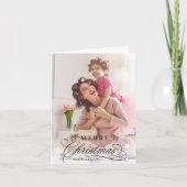Cartes Pour Fêtes Annuelles Calligraphie romantique Joyeux Noël Photo repliée (Devant)