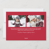 Cartes Pour Fêtes Annuelles Calligraphie rouge de Noël Script Simple 3 Photo (Dos)