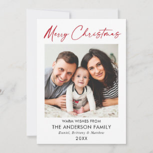 Cartes Pour Fêtes Annuelles Calligraphie Rouge Encre Script Joyeux Noël Photo