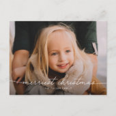 Cartes Pour Fêtes Annuelles Calligraphie Script Trois Photo Joyeux Noël (Devant)