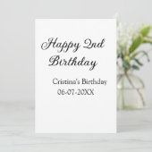 Cartes Pour Fêtes Annuelles calligraphie simple minimum heureux 2e anniversair (Debout devant)