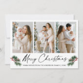 Cartes Pour Fêtes Annuelles Calligraphie Stylo à encre Aquarelle Pines Berries (Devant)