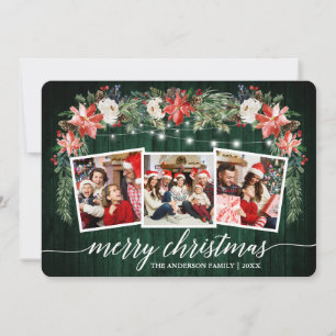 Cartes Pour Fêtes Annuelles Calligraphie Vert Bois Aquarelle Florale 3 Photo