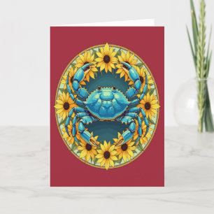 Cartes Pour Fêtes Annuelles Callinectes sapidus Crustacé Et Susan aux yeux noi