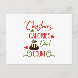 Cartes Pour Fêtes Annuelles calories de noël ne comptent pas citation drôle de