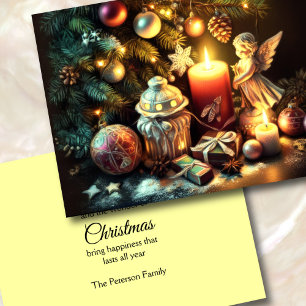 Cartes Pour Fêtes Annuelles Calque Dessin Arbre de Noël Bougie Angel