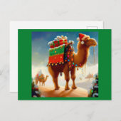 Cartes Pour Fêtes Annuelles Camel de Noël 2 (Devant / Derrière)
