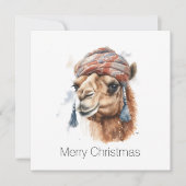 Cartes Pour Fêtes Annuelles Camel de Noël, personnalisable (Devant)