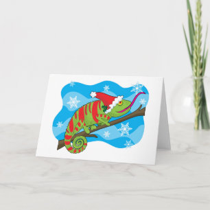 Cartes Pour Fêtes Annuelles Caméléon de Noël