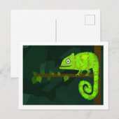 Cartes Pour Fêtes Annuelles Caméléon vert mignon (Devant / Derrière)
