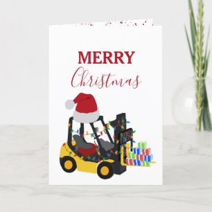 Cartes Pour Fêtes Annuelles Camion chariot élévateur de Noël