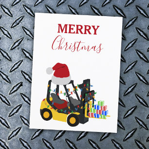 Cartes Pour Fêtes Annuelles Camion chariot élévateur de Noël