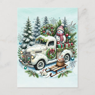Cartes Pour Fêtes Annuelles Camion de fête   Vintage Noël