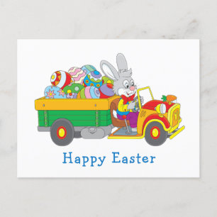Cartes Pour Fêtes Annuelles Camion de livraison du lapin de Pâques